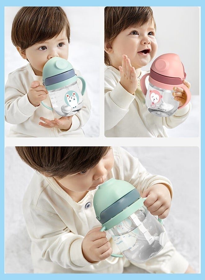 YUJA 2-Pcs Baby Sippy Cups For 6 Months +, 250ml Baby Cup with Weighted Straw and Easy Grip Handles, Kids Water Bottle with Simple Flip Lid, 360 Degree Spill Proof Toddler Cup - Image 4